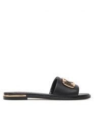 DKNY Klapki K1331561 Czarny. Czarne klapki damskie DKNY, bez wzorów, ze skóry, bez obcasa, bez zapięcia. Za 669.99 zł.