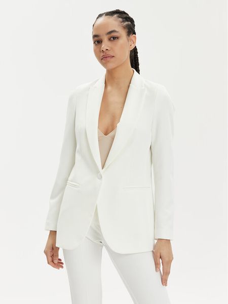 Kontatto Marynarka CO900 Biały Regular Fit. Białe marynarki i żakiety damskie Kontatto, bez wzorów, z syntetyku, bez kołnierzyka, bez ramiączek. Za 469.99 zł.