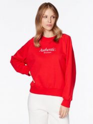 New Balance Bluza WT31557 Czerwony Regular Fit. Czerwone bluzy damskie New Balance, m, bez wzorów, z bawełny, bez ramiączek, bez kaptura. Za 399.99 zł.