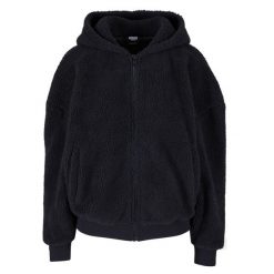 Damska bluza z kapturem zapinana na zamek Urban Classics Oversize Sherpa. Czarne bluzy damskie Urban Classics, na zimę, bez wzorów, bez ramiączek, z kapturem. Za 305.50 zł.