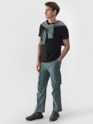 4F Spodnie casual cargo 4Way Stretch męskie - khaki L. Brązowe spodnie materiałowe męskie 4F, bez wzorów, z materiału. W wyprzedaży za 99.99 zł.