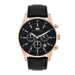 Rhodenwald & Söhne Chronograf Goodwill Różowy złoty Skóra naturalna Czarny Zegarki męskie 1 ct Męskie. Czarne, analogowe zegarki męskie Rhodenwald & Söhne, z aplikacjami, z koronki, z mosiądzu. Za 669.99 zł.