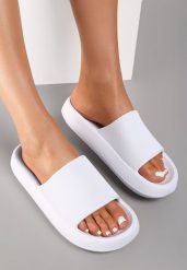 Białe Piankowe Klapki w Stylu Basic Oreithano. Białe klapki damskie Renee, bez wzorów. Za 29.99 zł.