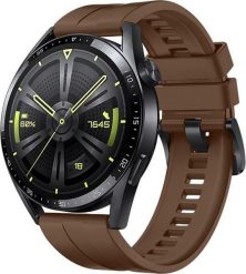 Huawei HUAWEI PASEK SILIKONOWY OPASKA BRANSOLETA DO ZEGARKA SMARTWATCH HUAWEI WATCH GT 3 46MM BRĄZOWY standard. Brązowe zegarki smartwatch Huawei, bez wzorów. Za 19.99 zł.