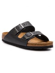 Birkenstock Klapki Arizona Bs 0752483 Czarny. Czarne klapki damskie Birkenstock, bez wzorów, z nubiku, bez obcasa, bez zapięcia. Za 469.00 zł.
