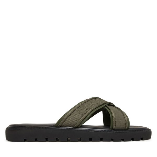 Klapki Calvin Klein. Zielone klapki męskie Calvin Klein, bez wzorów, bez zapięcia. Za 245.99 zł.