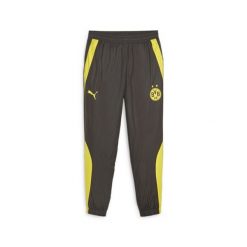 Spodnie dresowe Prematch Borussia Dortmund Woven 2023/24. Brązowe spodnie sportowe męskie Puma, bez wzorów, z dresówki, do piłki nożnej. Za 238.10 zł.