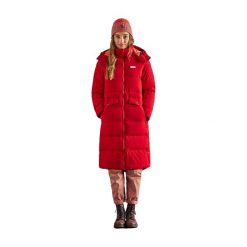 Kurtka puchowa damska Maloja BormioM. Czerwone kurtki sportowe damskie Maloja, na zimę, xs, bez wzorów, z puchu, bez ramiączek, bez kaptura, trekkingowe. Za 809.99 zł.