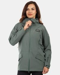 Damski płaszcz outdoorowy Kilpi AYRA-W. Zielone płaszcze damskie Kilpi, l, bez wzorów, z materiału, eleganckie, bez kołnierzyka, z kapturem. Za 731.89 zł.