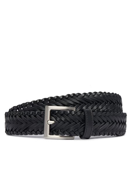 Tommy Hilfiger Pasek Th Soho Braid 3.0 AM0AM14776 Czarny. Czarne paski męskie Tommy Hilfiger, ze skóry. Za 269.99 zł.