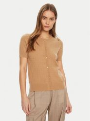 Tommy Hilfiger Kardigan WW0WW43958 Khaki Regular Fit. Brązowe kardigany damskie Tommy Hilfiger, s, bez wzorów, z syntetyku, bez kołnierzyka. Za 379.99 zł.