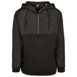 Bluza z kapturem Urban Classic military half zip. Czarne bluzy męskie Urban Classics, m, bez wzorów, bez ramiączek, z kapturem. Za 298.00 zł.