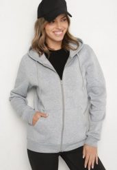 Szara Rozpinana Bluza z Kapturem Typu Oversize Diosa. Szare bluzy damskie Born2be, na jesień, l, bez wzorów, z jeansu, klasyczne, bez ramiączek, z kapturem. Za 59.99 zł.