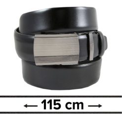 Pasek Czarny do Spodni 115 cm, Automatyczna Klamra, Skórzany, Elegancki -VICTORIO. Czarne paski męskie Victorio, ze skóry, eleganckie. Za 99.00 zł.