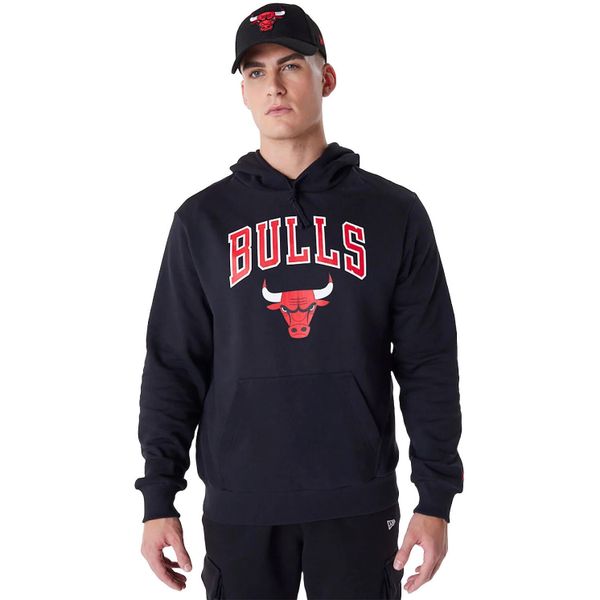 Bluza z kapturem New Era Chicago Bulls, Mężczyźni. Czarne bluzy męskie New Era, m, bez wzorów, z bawełny, z kapturem. W wyprzedaży za 245.60 zł.