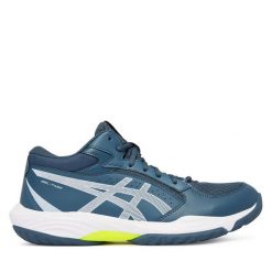 Buty halowe Asics. Niebieskie buty sportowe męskie Asics, bez wzorów, bez zapięcia. Za 409.99 zł.