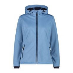 Kurtka damska turystyczna CMP 34A3096. Niebieskie kurtki sportowe damskie CMP, s, bez wzorów, z softshellu, bez ramiączek, bez kaptura, trekkingowe. Za 382.50 zł.