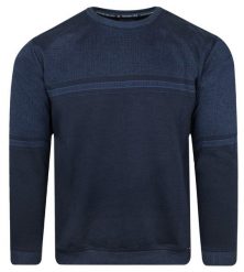 Bluza z Okrągłym Dekoltem, Ciemna Niebieska bez Kaptura, Męska -BAGARDA. Niebieskie bluzy męskie Bagarda, m, bez wzorów, z bawełny, klasyczne, bez ramiączek, bez kaptura. Za 155.00 zł.