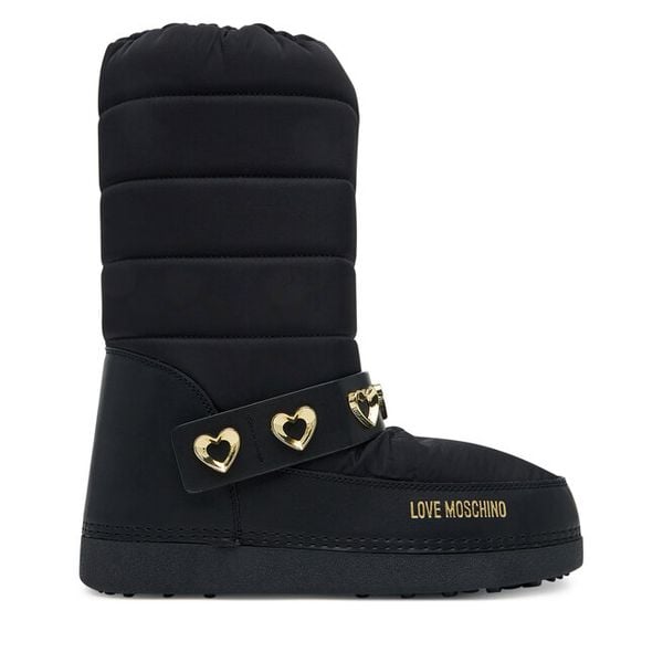 Śniegowce LOVE MOSCHINO. Czarne śniegowce damskie Love Moschino, bez zapięcia. Za 638.99 zł.