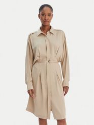 BOSS Sukienka koszulowa Dolala 50552373 Beżowy Relaxed Fit. Brązowe sukienki damskie Boss, bez wzorów, z wiskozy, bez kołnierzyka, bez ramiączek, koszulowe. Za 1,699.00 zł.
