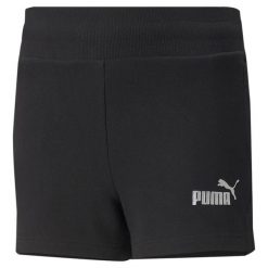 Młodzieżowe szorty Essentials+ PUMA Black. Czarna szorty damskie Puma, bez wzorów, eleganckie. W wyprzedaży za 79.80 zł.