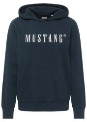 Bluza z kapturem Mustang Bronson z czystej bawełny organicznej. Niebieskie bluzy sportowe męskie bonprix, l, bez wzorów, z bawełny, z kapturem. Za 144.99 zł.