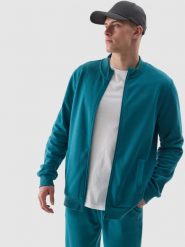 4F Bluza dresowa rozpinana bez kaptura męska - turkusowa S. Niebieskie bluzy męskie 4F, m, bez wzorów, z bawełny, sportowe, bez ramiączek, bez kaptura. Za 149.99 zł.