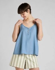 LEE CAMI DAMSKA BLUZKA ARCTIC ICE L46ETSUW 112145213. Bluzki damskie Lee, l, bez wzorów, bez kołnierzyka, bez ramiączek. Za 69.99 zł.