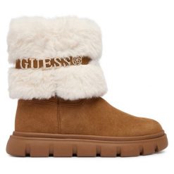Śniegowce Guess. Brązowe śniegowce damskie Guess, bez zapięcia. Za 634.99 zł.