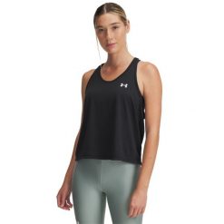 Damski tank top Under Armour Tech Swing. Czarne topy damskie Under Armour, bez wzorów, sportowe, bez kołnierzyka, bez ramiączek. Za 179.50 zł.