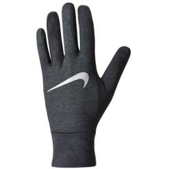 Rękawiczki Do Biegania Damskie Z Polaru DriFIT. Szare rękawiczki damskie Nike, bez wzorów, z polaru. Za 266.99 zł.