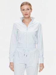 Guess Bluza V3BQ22 KBXI2 Niebieski Regular Fit. Niebieskie bluzy damskie Guess, l, z aplikacjami, z syntetyku, bez ramiączek, bez kaptura. Za 239.99 zł.