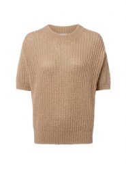 Marie Lund sweter z dzianiny Marie Lund z mieszanki wełny Kobiety beżowy, XL/XXL. Brązowe swetry nierozpinane damskie Marie Lund, na wiosnę, xl, bez wzorów, z dzianiny, bez kołnierzyka, bez ramiączek. Za 279.95 zł.