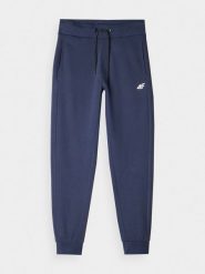 4F Spodnie dresowe joggery męskie - granatowe L. Niebieskie spodnie materiałowe męskie 4F, l, bez wzorów, z bawełny. Za 149.99 zł.