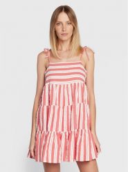 Seafolly Sukienka letnia Cabana 54861-DR Czerwony Regular Fit. Czerwone sukienki damskie Seafolly, na lato, bez wzorów, z bawełny, bez kołnierzyka, bez ramiączek. Za 499.99 zł.