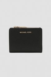 MICHAEL KORS Czarny portfel skórzany. Czarne portfele damskie Michael Kors, ze skóry. Za 699.99 zł.