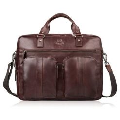Skórzana torba na laptopa męska na dokumenty brązowa Paolo Peruzzi SL-01-BR. Brązowe torby na laptopa damskie bez wzorów, z bawełny, matowe. Za 449.00 zł.