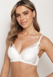 Jasnobeżowy Biustonosz Koronkowy Full Cup z Niewielką Kokardką Aelles. Brązowe biustonosze Born2be, bez wzorów, z bawełny. Za 19.99 zł.