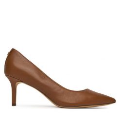 Szpilki LAUREN RALPH LAUREN. Brązowe szpilki damskie Lauren Ralph Lauren, bez wzorów, bez obcasa, na szpilce, bez zapięcia. Za 469.99 zł.