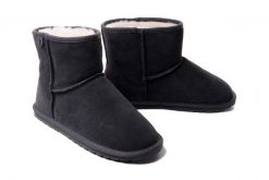 EMU AUSTRALIA Wallaby Mini Teens T10103 charcoal/anthracite, botki damskie. Szare botki damskie Emu Australia, na zimę, bez wzorów, ze skóry, bez obcasa, bez zapięcia. Za 389.90 zł.