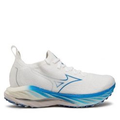 Kobieta Bieganie Buty Mizuno Wave Neo Wind. Białe obuwie sportowe damskie Mizuno, bez wzorów, bez zapięcia, do biegania, mizuno wave. Za 839.99 zł.