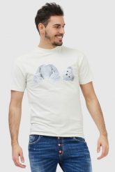 PALM ANGELS Biały t-shirt męski z misiem. Białe t-shirty męskie PALM ANGELS, m, bez wzorów, prążkowane, bez kołnierzyka, bez ramiączek. W wyprzedaży za 699.99 zł.