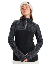 Bluza damska ROXY Sayna Half Zip. Czarne bluzy damskie Roxy, xs, bez wzorów, z materiału, bez ramiączek, bez kaptura. Za 229.99 zł.