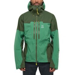 Męska Kurtka Alpinistyczna GORE-TEX Pro Wodoodporna Spitz. Zielone kurtki męskie Haglöfs, m, bez wzorów, z gore-texu, bez kaptura. W wyprzedaży za 1,299.00 zł.