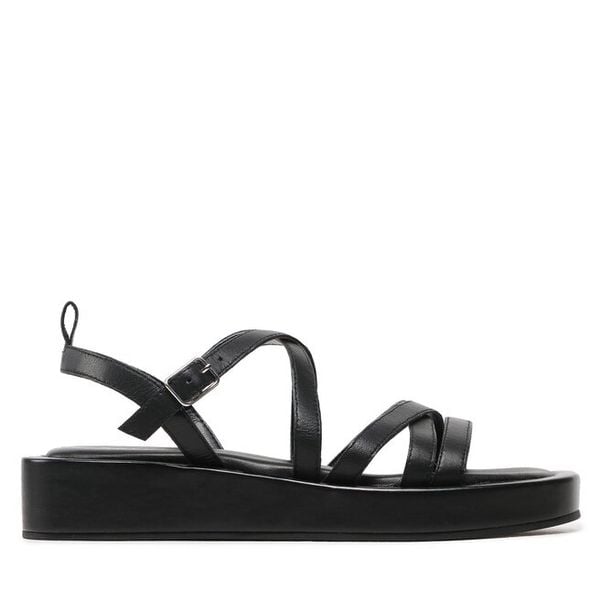 Sandały Sergio Bardi. Czarne sandały damskie Sergio Bardi, bez wzorów, bez obcasa, na płaskiej podeszwie, bez zapięcia. Za 223.00 zł.