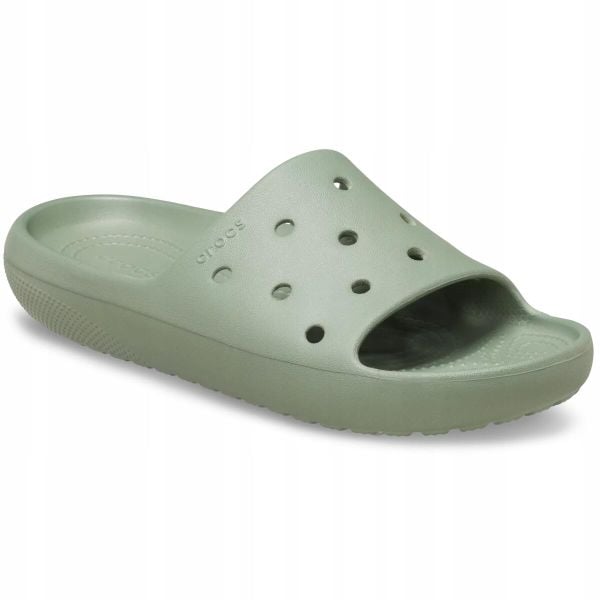 Klapki Dla Dorosłych Crocs Classic Slide V2. Czarne klapki damskie Crocs, bez wzorów, z materiału, bez zapięcia. Za 111.99 zł.