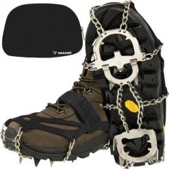 Raczki na Buty Kolce Turystyczne Raki TRIZAND + Etui. Czarne buty zimowe męskie TRIZAND, bez zapięcia. Za 59.99 zł.