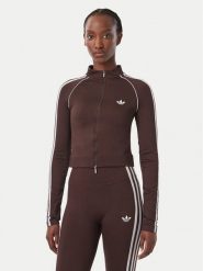 Adidas Bluza Essentials 3 Stripes Seamless Tracktop KX8418 Brązowy Slim Fit. Brązowe bluzy damskie Adidas, s, bez wzorów, z syntetyku, bez ramiączek, bez kaptura. Za 203.99 zł.