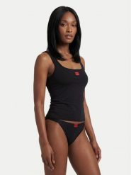 HUGO Top 50557181 Czarny Regular Fit. Czarne topy damskie Hugo, xl, bez wzorów, z syntetyku, bez kołnierzyka, bez ramiączek. Za 199.99 zł.