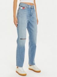 Tommy Jeans Jeansy DW0DW19934 Niebieski Straight Fit. Niebieskie jeansy damskie Tommy Jeans, bez wzorów, z bawełny. Za 499.99 zł.